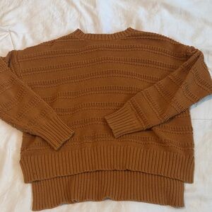 cupcakes & cashmere Chunky Ribbed Crewneck Sweater - Camel Brown
